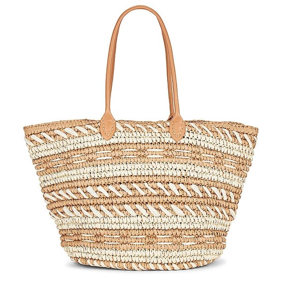 8 Other Reasons Woven Tan Straw Tote Bag - Picture 1 of 2